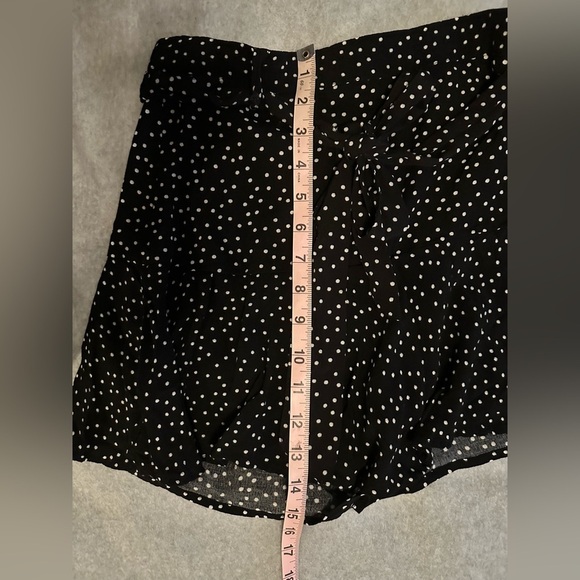 Zara Polka Dot Mini Skort Black and White tie belt size M - Picture 6 of 8